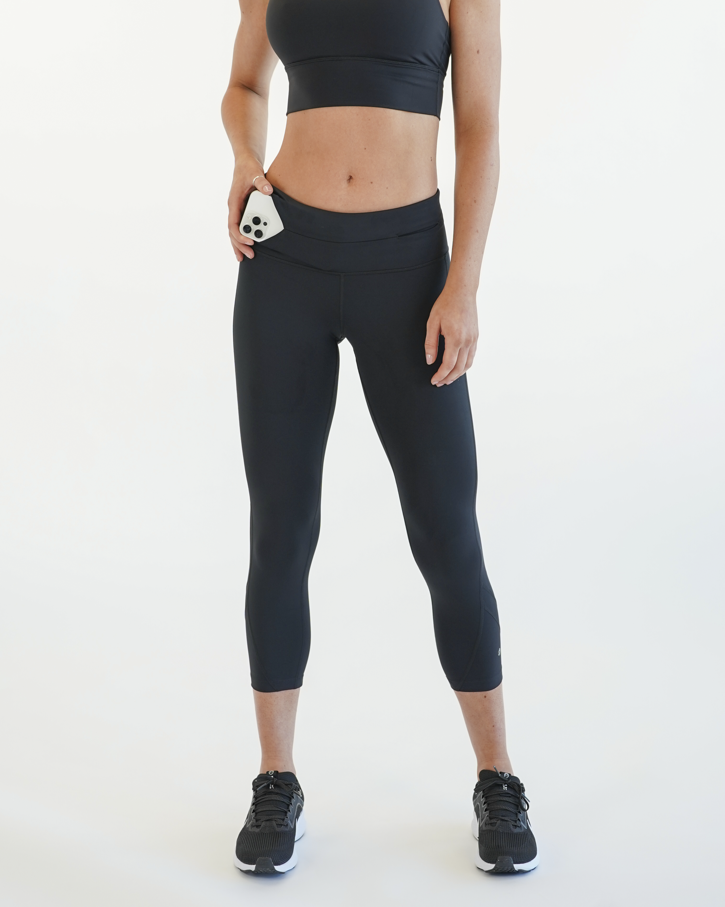 Women's Zipper Running Crops - no side pockets