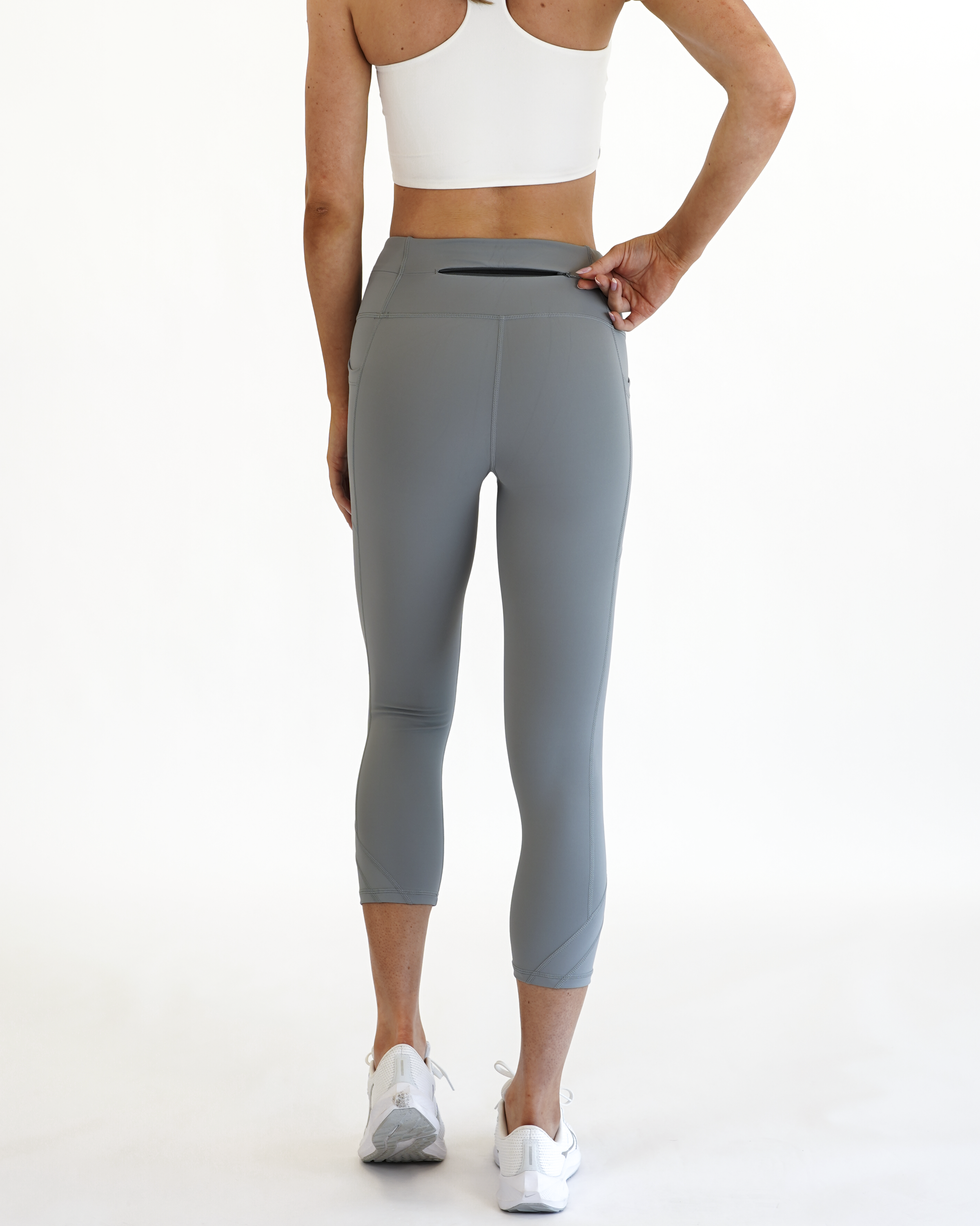 Women's Zipper Running Crops