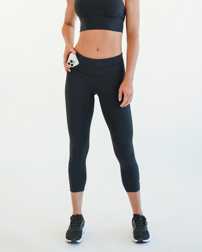 Women's Zipper Running Crops - no side pockets