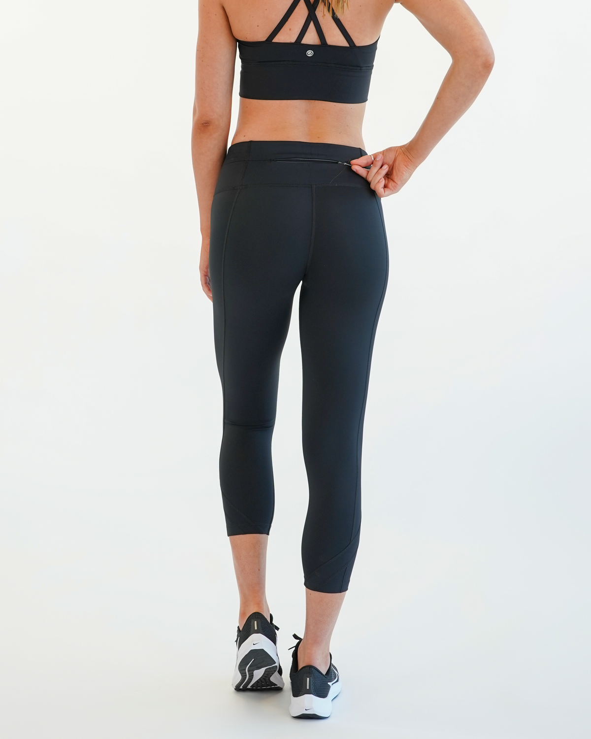 Women's Zipper Running Crops - no side pockets