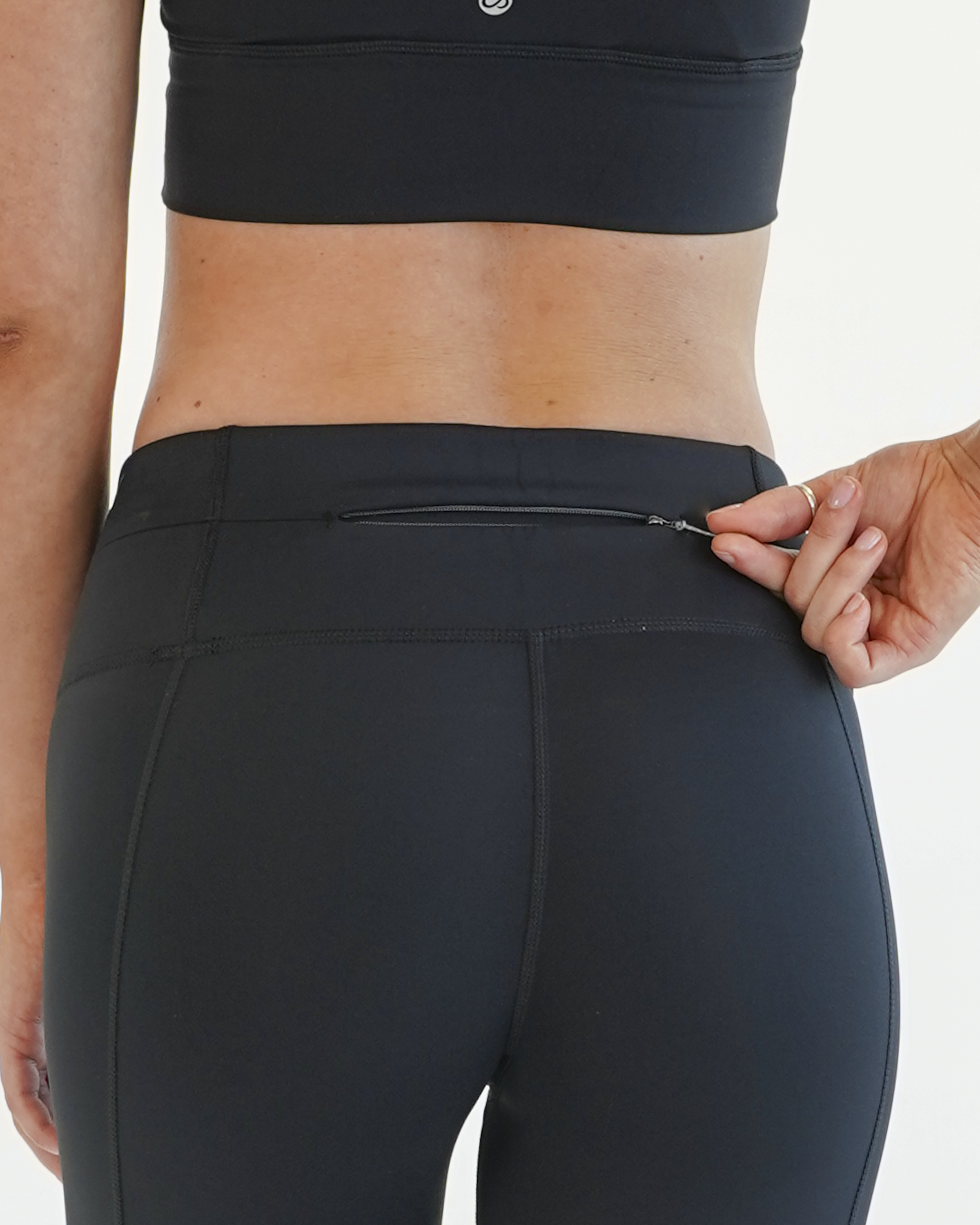 Women's Zipper Running Crops - no side pockets