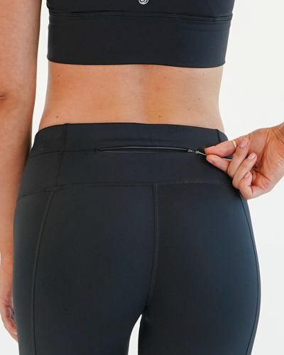 Women's Zipper Running Crops - no side pockets
